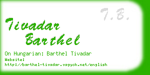 tivadar barthel business card